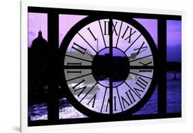 Giant Clock Window - View of the River Seine with Eiffel Tower at Sunset - Paris V-Philippe Hugonnard-Framed Premium Photographic Print