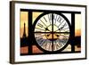 Giant Clock Window - View of the River Seine with Eiffel Tower at Sunset - Paris VI-Philippe Hugonnard-Framed Photographic Print