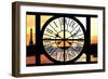 Giant Clock Window - View of the River Seine with Eiffel Tower at Sunset - Paris VI-Philippe Hugonnard-Framed Photographic Print