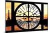 Giant Clock Window - View of the River Seine with Eiffel Tower at Sunset - Paris VI-Philippe Hugonnard-Mounted Photographic Print