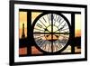 Giant Clock Window - View of the River Seine with Eiffel Tower at Sunset - Paris VI-Philippe Hugonnard-Framed Photographic Print