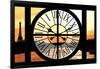 Giant Clock Window - View of the River Seine with Eiffel Tower at Sunset - Paris VI-Philippe Hugonnard-Framed Photographic Print
