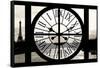 Giant Clock Window - View of the River Seine with Eiffel Tower at Sunset - Paris VII-Philippe Hugonnard-Framed Stretched Canvas