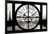 Giant Clock Window - View of the River Seine with Eiffel Tower at Sunset - Paris VII-Philippe Hugonnard-Framed Photographic Print