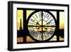 Giant Clock Window - View of the River Seine with Eiffel Tower at Sunset - Paris VIII-Philippe Hugonnard-Framed Photographic Print