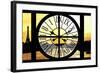 Giant Clock Window - View of the River Seine with Eiffel Tower at Sunset - Paris VIII-Philippe Hugonnard-Framed Photographic Print