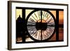 Giant Clock Window - View of the River Seine with Eiffel Tower at Sunset - Paris-Philippe Hugonnard-Framed Photographic Print