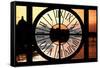 Giant Clock Window - View of the River Seine with Eiffel Tower at Sunset - Paris-Philippe Hugonnard-Framed Stretched Canvas