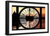 Giant Clock Window - View of the River Seine with Eiffel Tower at Sunset - Paris-Philippe Hugonnard-Framed Photographic Print