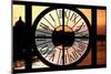 Giant Clock Window - View of the River Seine with Eiffel Tower at Sunset - Paris-Philippe Hugonnard-Mounted Photographic Print