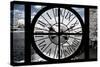 Giant Clock Window - View of the River Seine with White Trees - Paris II-Philippe Hugonnard-Stretched Canvas