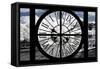 Giant Clock Window - View of the River Seine with White Trees - Paris-Philippe Hugonnard-Framed Stretched Canvas