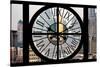 Giant Clock Window - View of the skyscrapers of Shanghai - China-Philippe Hugonnard-Stretched Canvas