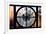 Giant Clock Window - View of the Skyscrapers of Times Square at Sunset-Philippe Hugonnard-Framed Photographic Print