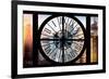 Giant Clock Window - View of the Skyscrapers of Times Square at Sunset-Philippe Hugonnard-Framed Photographic Print