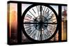 Giant Clock Window - View of the Skyscrapers of Times Square at Sunset-Philippe Hugonnard-Stretched Canvas