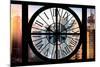 Giant Clock Window - View of the Skyscrapers of Times Square at Sunset-Philippe Hugonnard-Mounted Photographic Print