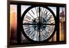 Giant Clock Window - View of the Skyscrapers of Times Square at Sunset-Philippe Hugonnard-Framed Photographic Print