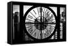 Giant Clock Window - View of the Skyscrapers of Times Square II-Philippe Hugonnard-Framed Stretched Canvas
