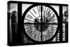 Giant Clock Window - View of the Skyscrapers of Times Square II-Philippe Hugonnard-Stretched Canvas