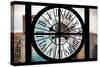 Giant Clock Window - View of the Skyscrapers of Times Square-Philippe Hugonnard-Stretched Canvas