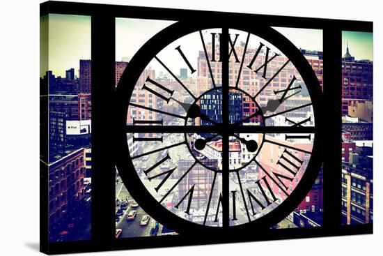 Giant Clock Window - View on Chelsea Market - Meatpacking District V-Philippe Hugonnard-Stretched Canvas