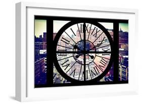 Giant Clock Window - View on Chelsea Market - Meatpacking District V-Philippe Hugonnard-Framed Photographic Print
