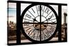 Giant Clock Window - View on East River and Manhattan Bridge III-Philippe Hugonnard-Stretched Canvas