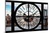 Giant Clock Window - View on East River and Manhattan Bridge-Philippe Hugonnard-Mounted Photographic Print