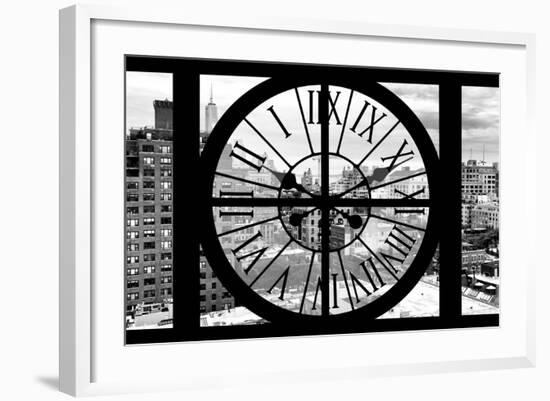 Giant Clock Window - View on Lower Manhattan - New York City III-Philippe Hugonnard-Framed Photographic Print