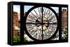 Giant Clock Window - View on Lower Manhattan - New York City-Philippe Hugonnard-Framed Stretched Canvas