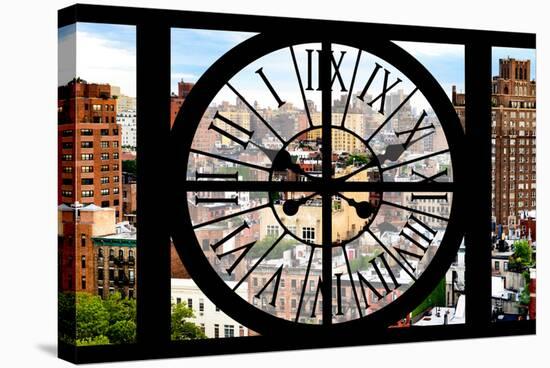 Giant Clock Window - View on Lower Manhattan - New York City-Philippe Hugonnard-Stretched Canvas