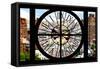 Giant Clock Window - View on Lower Manhattan - New York City-Philippe Hugonnard-Framed Stretched Canvas