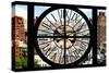 Giant Clock Window - View on Lower Manhattan - New York City-Philippe Hugonnard-Stretched Canvas