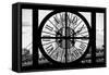 Giant Clock Window - View on Manhattan Bridge and the Empire State Building II-Philippe Hugonnard-Framed Stretched Canvas