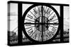 Giant Clock Window - View on Manhattan Bridge and the Empire State Building II-Philippe Hugonnard-Stretched Canvas