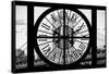 Giant Clock Window - View on Manhattan Bridge and the Empire State Building II-Philippe Hugonnard-Framed Stretched Canvas