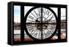 Giant Clock Window - View on Manhattan Bridge and the Empire State Building III-Philippe Hugonnard-Framed Stretched Canvas