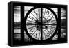 Giant Clock Window - View on Manhattan Bridge and the Empire State Building IV-Philippe Hugonnard-Framed Stretched Canvas