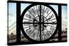 Giant Clock Window - View on Manhattan Bridge and the Empire State Building-Philippe Hugonnard-Stretched Canvas