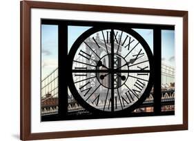 Giant Clock Window - View on Manhattan Bridge and the Empire State Building-Philippe Hugonnard-Framed Photographic Print