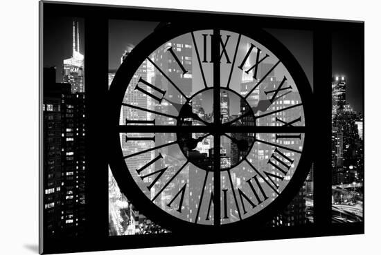 Giant Clock Window - View on Manhattan by Night II-Philippe Hugonnard-Mounted Photographic Print
