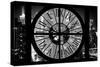 Giant Clock Window - View on Manhattan by Night II-Philippe Hugonnard-Stretched Canvas