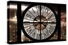 Giant Clock Window - View on Manhattan by Night IV-Philippe Hugonnard-Stretched Canvas