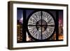 Giant Clock Window - View on Manhattan by Night-Philippe Hugonnard-Framed Photographic Print