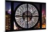 Giant Clock Window - View on Manhattan by Night-Philippe Hugonnard-Mounted Photographic Print