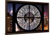Giant Clock Window - View on Manhattan by Night-Philippe Hugonnard-Framed Photographic Print