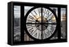 Giant Clock Window - View on Manhattan - New York City-Philippe Hugonnard-Framed Stretched Canvas