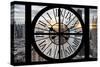 Giant Clock Window - View on Manhattan - New York City-Philippe Hugonnard-Stretched Canvas