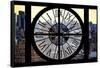 Giant Clock Window - View on Midtown Manhattan-Philippe Hugonnard-Framed Stretched Canvas